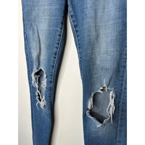 Levi’s 721 High Rise Skinny Jeans Size 25 Distressed Knees - Picture 3 of 11